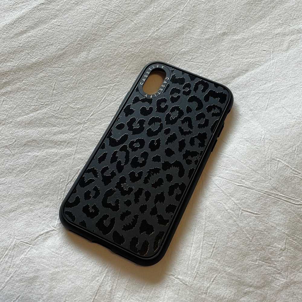 iPhone X Casetify Black Matte Cheetah Print Phone Case
